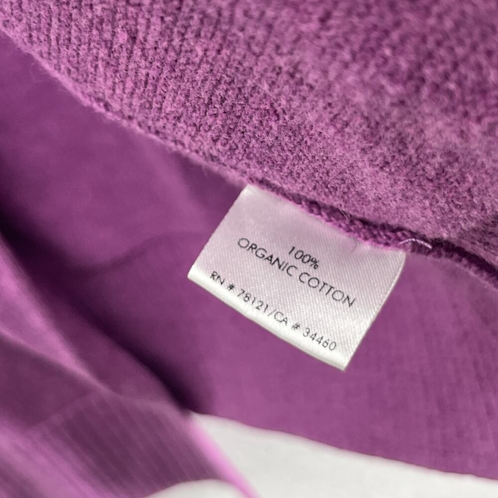 EILEEN FISHER Sweater S Organic Cotton Cardigan Open Front 3/4 Sleeve Purple - Picture 11 of 15